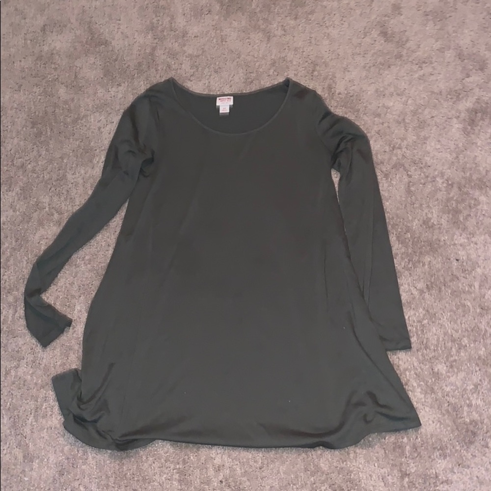 Green Long Sleeve T-shirt Dress